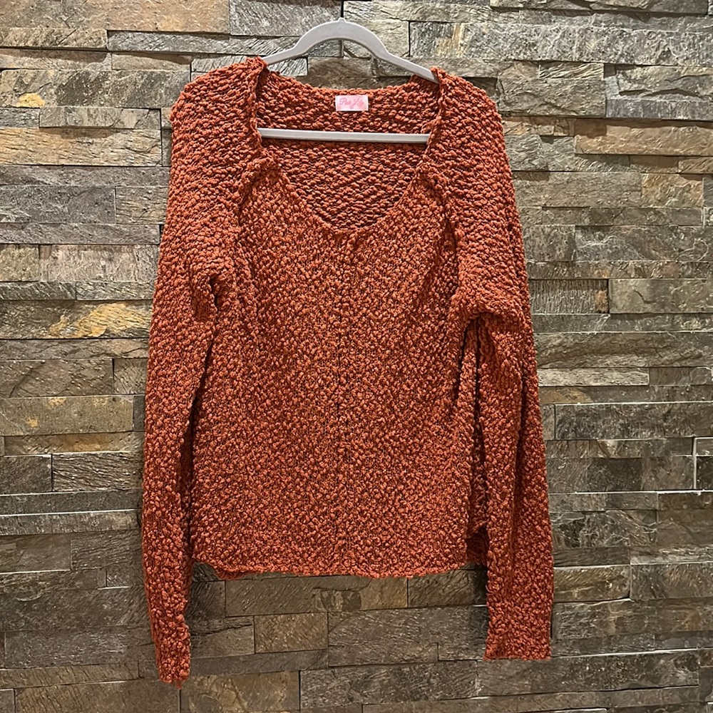 🔥 Pink Lily Size Medium Rust Color Sweater